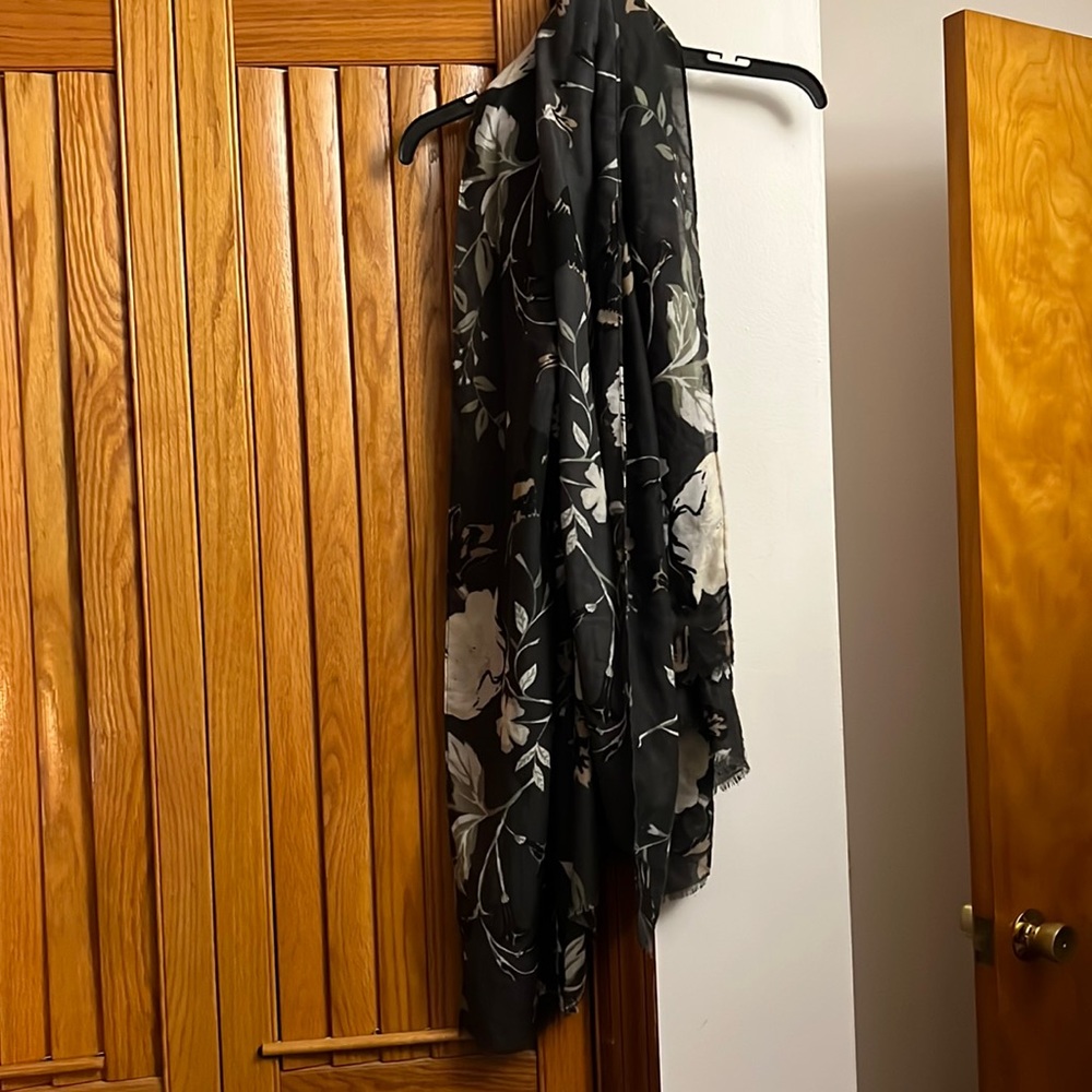 Black floral scarf